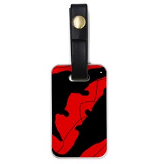 Black And Red Lizard  Luggage Tags (one Side)  by Valentinaart