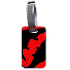 Black And Red Lizard  Luggage Tags (two Sides) by Valentinaart