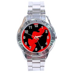 Black And Red Lizard  Stainless Steel Analogue Watch by Valentinaart