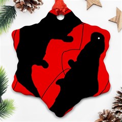 Black And Red Lizard  Ornament (snowflake) 