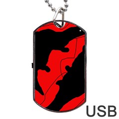 Black And Red Lizard  Dog Tag Usb Flash (two Sides) 