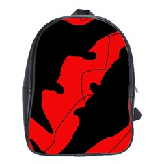 Black And Red Lizard  School Bags (xl)  by Valentinaart