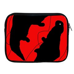 Black And Red Lizard  Apple Ipad 2/3/4 Zipper Cases by Valentinaart