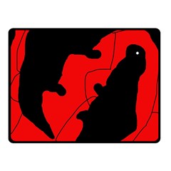 Black And Red Lizard  Double Sided Fleece Blanket (small) 