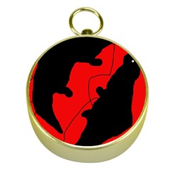 Black And Red Lizard  Gold Compasses by Valentinaart