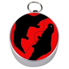 Black And Red Lizard  Silver Compasses by Valentinaart