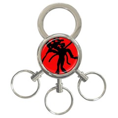 Abstract Man 3-ring Key Chains by Valentinaart