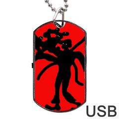 Abstract Man Dog Tag Usb Flash (two Sides)  by Valentinaart