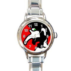 Man Round Italian Charm Watch by Valentinaart