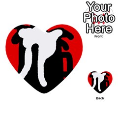 Red, Black And White Multi-purpose Cards (heart) 