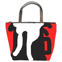 Red, Black And White Bucket Bags by Valentinaart