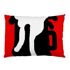 Red, Black And White Pillow Case (two Sides)