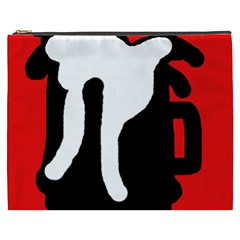 Red, Black And White Cosmetic Bag (xxxl)  by Valentinaart