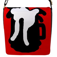 Red, Black And White Flap Messenger Bag (s) by Valentinaart