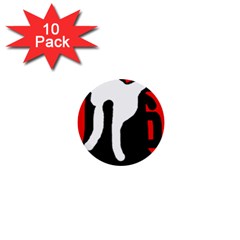 Red, Black And White 1  Mini Buttons (10 Pack)  by Valentinaart