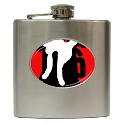 Red, Black And White Hip Flask (6 Oz) by Valentinaart