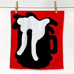 Red, Black And White Face Towel by Valentinaart