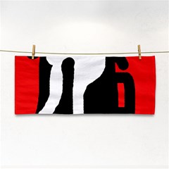 Red, Black And White Hand Towel by Valentinaart