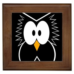 Black Owl Framed Tiles by Valentinaart