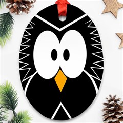 Black Owl Ornament (oval)  by Valentinaart