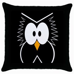 Black owl Throw Pillow Case (Black)