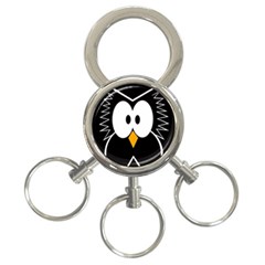 Black owl 3-Ring Key Chains