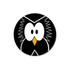 Black owl Magnet 3  (Round)