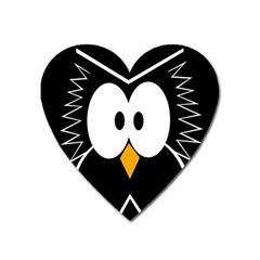 Black Owl Heart Magnet by Valentinaart