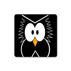 Black owl Square Magnet