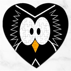 Black owl Jigsaw Puzzle (Heart)