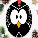 Black owl Oval Ornament (Two Sides) Front