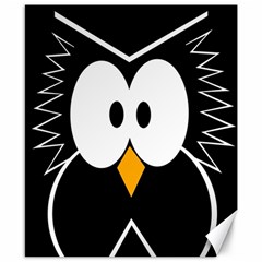 Black owl Canvas 8  x 10 