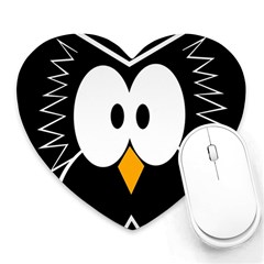 Black Owl Heart Mousepads by Valentinaart