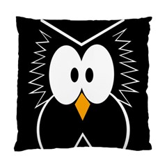 Black Owl Standard Cushion Case (one Side) by Valentinaart