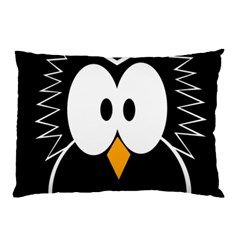 Black Owl Pillow Case by Valentinaart