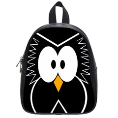 Black Owl School Bags (small)  by Valentinaart