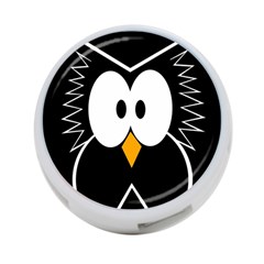 Black Owl 4-port Usb Hub (one Side) by Valentinaart