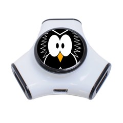 Black Owl 3-port Usb Hub by Valentinaart