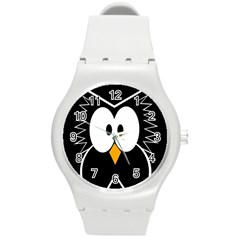 Black owl Round Plastic Sport Watch (M)