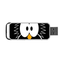 Black Owl Portable Usb Flash (one Side) by Valentinaart