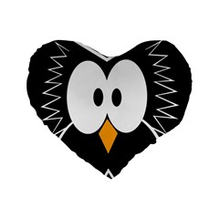 Black owl Standard 16  Premium Heart Shape Cushions