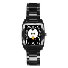 Black owl Stainless Steel Barrel Watch