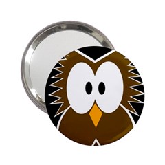 Brown Simple Owl 2 25  Handbag Mirrors by Valentinaart