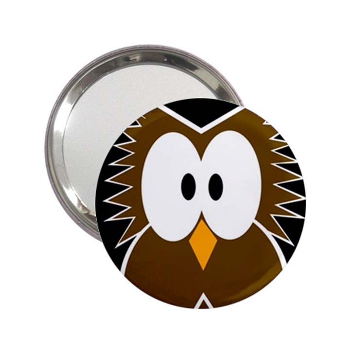 Brown simple owl 2.25  Handbag Mirrors