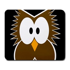 Brown Simple Owl Large Mousepads by Valentinaart