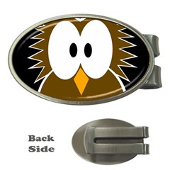 Brown Simple Owl Money Clips (oval)  by Valentinaart