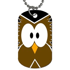 Brown Simple Owl Dog Tag (one Side) by Valentinaart