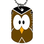 Brown simple owl Dog Tag (One Side) Front