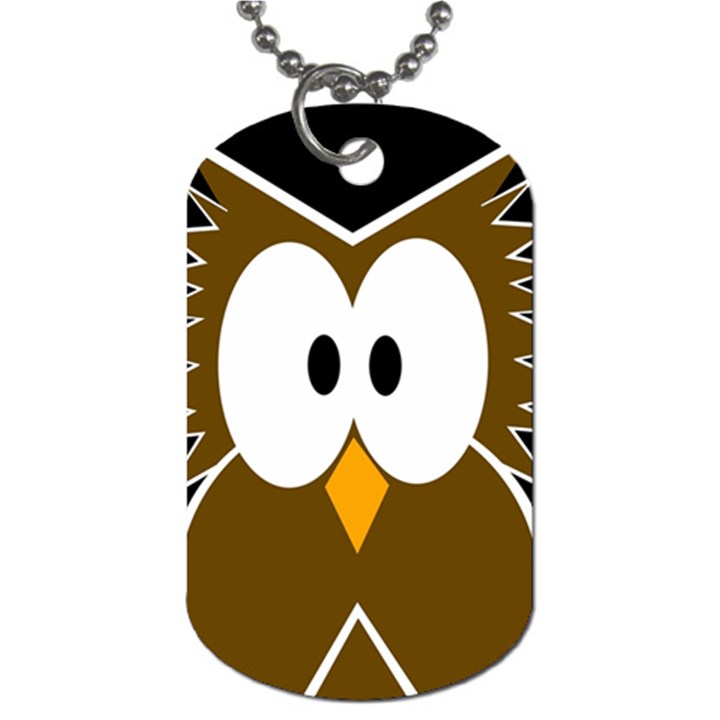 Brown simple owl Dog Tag (One Side)