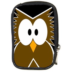 Brown Simple Owl Compact Camera Cases by Valentinaart